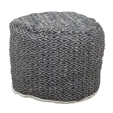 PUFF DAMASCEK OKRĄGŁY 50X50X40 cm (90% SKÓRA / 10% BAWEŁNA)